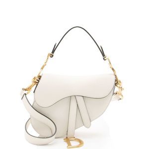 Dior White Mini Saddle Bag
